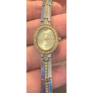 Women's 18mm Two Tone Linel Dress Watch, Crystal Accents